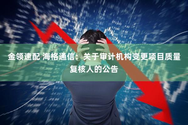 金领速配 海格通信：关于审计机构变更项目质量复核人的公告
